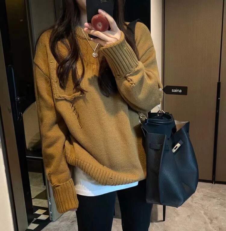 New in winter!【SAINA FASHION】Korean version of simple and versatile pullover warm sweater 22096A# CLS
