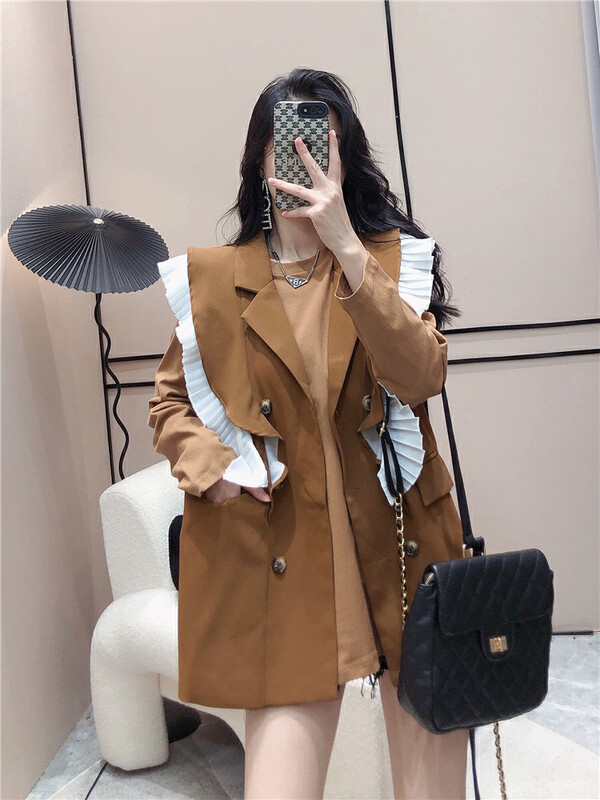New in autumn! [YT] Korean color matching vest + solid color comfortable long-sleeved T-shirt suit TZ52199# PCZ