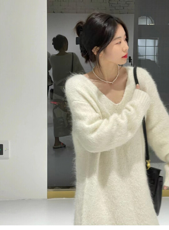 【MINI NI】Simple Solid Color Mid-Length Dress 9292# PCZ