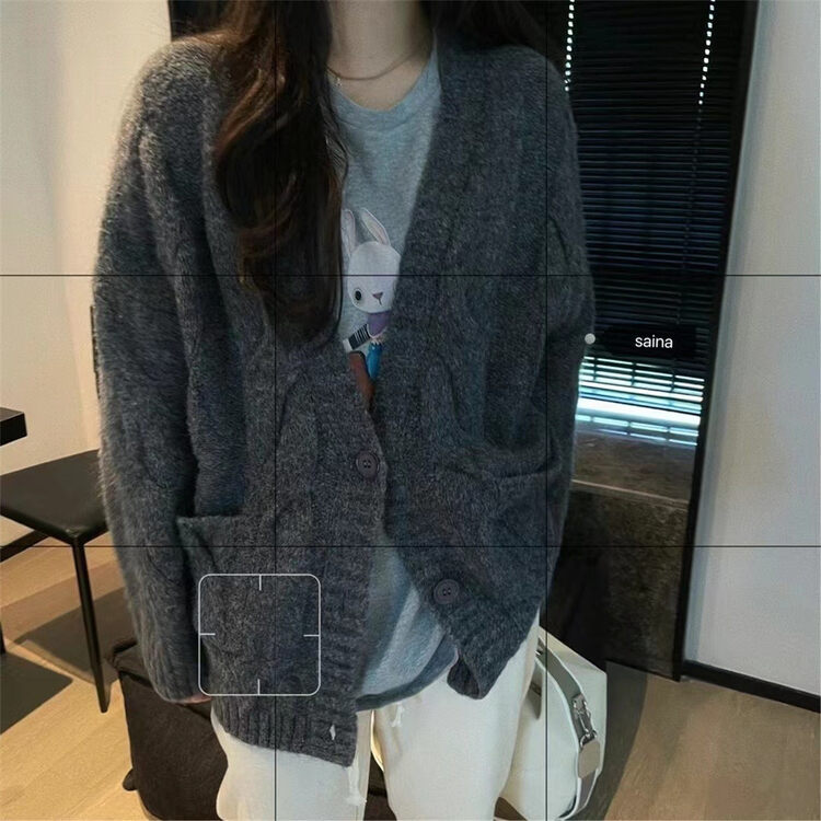 New in autumn! [SAINA FASHION] Lazy style design double pocket comfortable knitted cardigan (only cardigans are sold) YS1-60288# ​​CLS