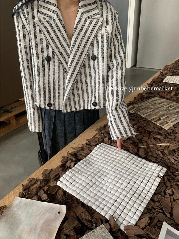 【DT CLASSIC】Korean Fashion Casual Short Striped Short Jacket D5121-C2# JHY