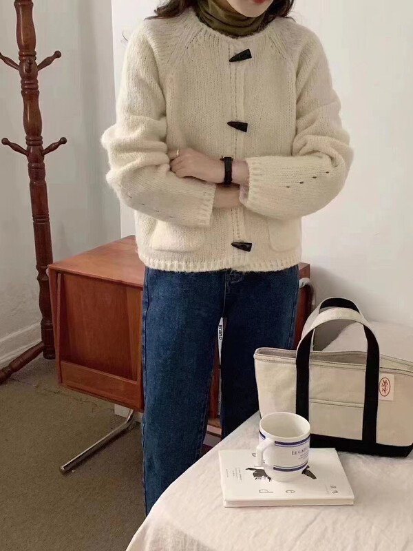 【SUSAN】Korean style round neck crochet button knitted cardigan 81925# LSW