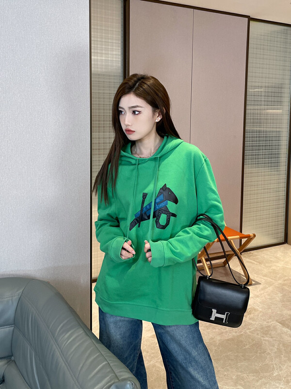 New for winter!  【YT】Leather Equestrian Leather Hooded Sweater WY58207# PCZ