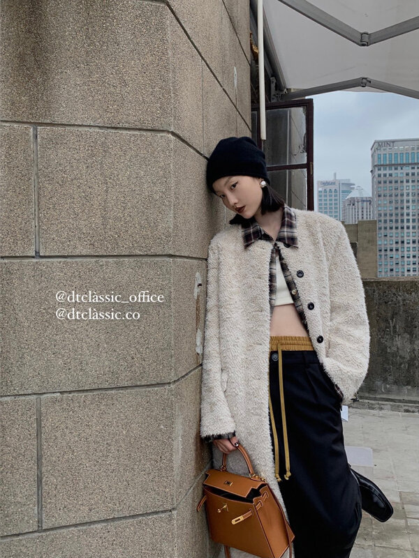 【DT CLASSIC】Simple and versatile, slim and long fur coat D5172# JHY