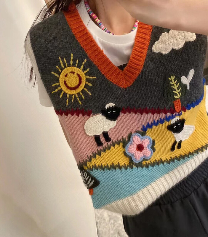 New in autumn! [YT] Sheep Manor Crochet Knitted Vest Z60242# PCZ