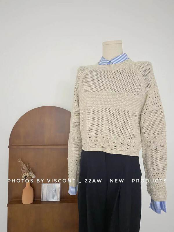 New in autumn! [C Ouni] Round neck loose all-match knitted sweater C605-9M2316612272# GYJ