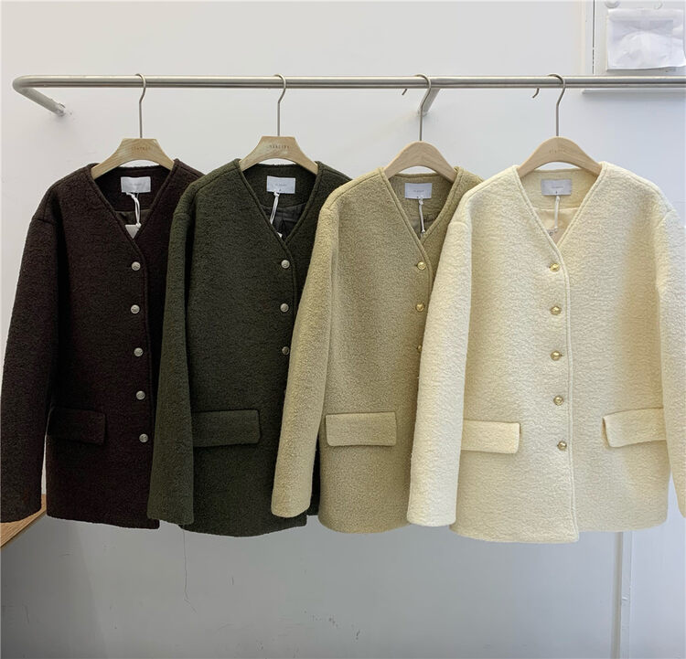 【SANBARA】V-neck long-sleeved breasted short jacket 9861# LSW