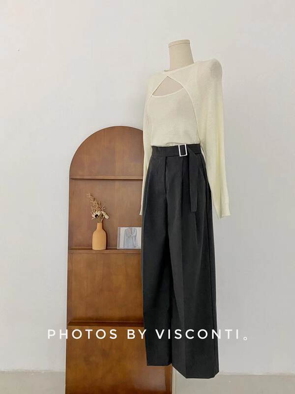New in autumn!【C Ouni】straight loose wide-leg trousers C900-SQ221716# GYJ