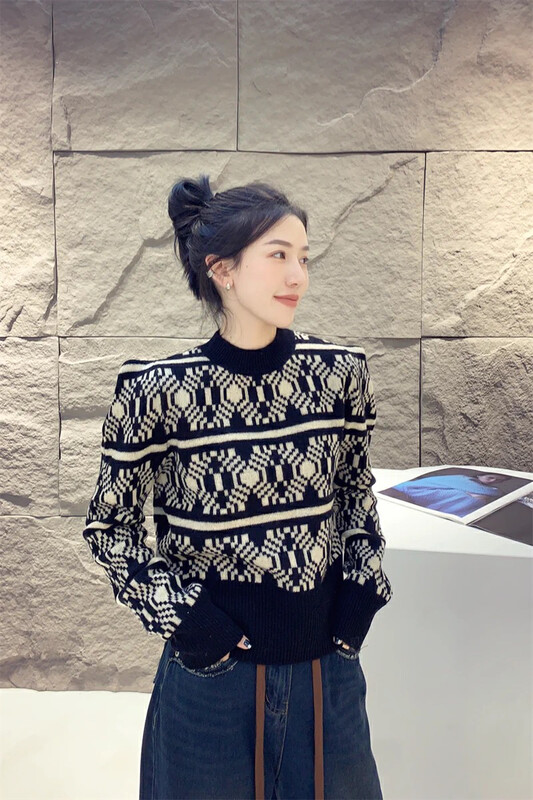 【F·P】Pullover Long Sleeve Thin Warm Sweater YZ036FP# HBX