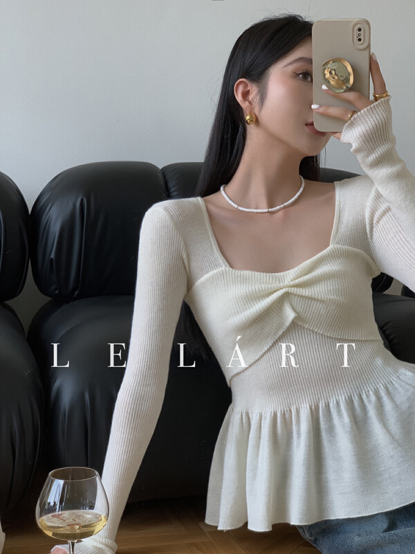 【LE LART】French Pure Desire Umbrella Hem Knit Sweater TH063# JHY