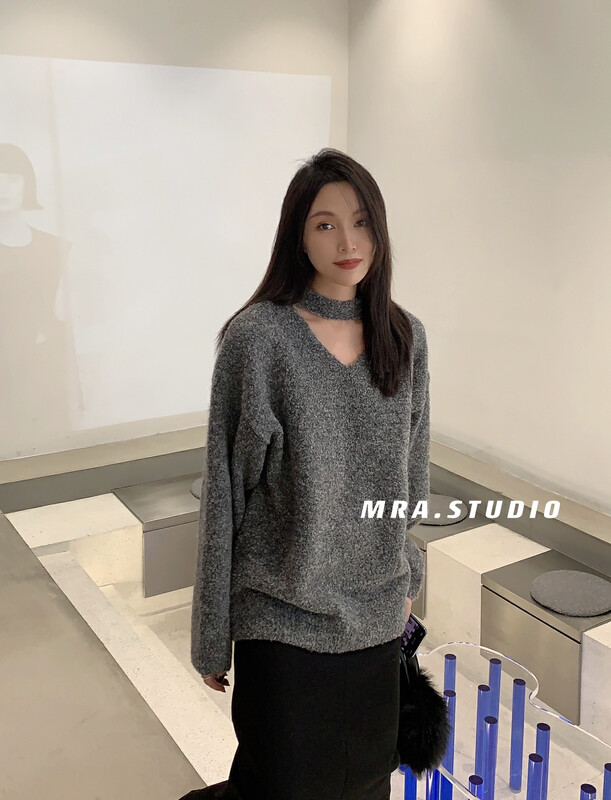 【MRA】Korean Design Warm Hoop Wool Sweater SP15