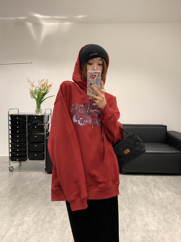 New for winter!  【VANESSA】Thickened niche pattern hooded sweater WY-618# OZQ