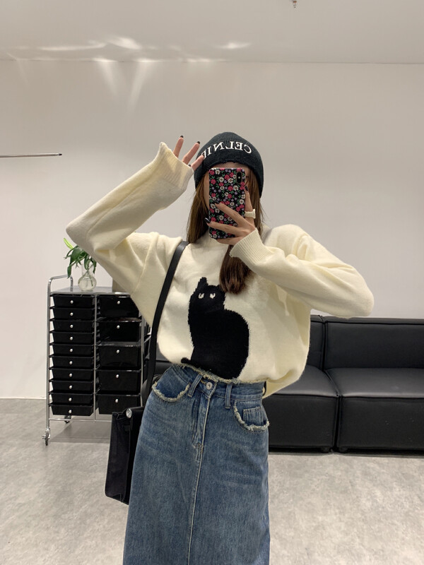 New in winter! [VANESSA] Round neck pullover casual warm sweater 6997# OZQ
