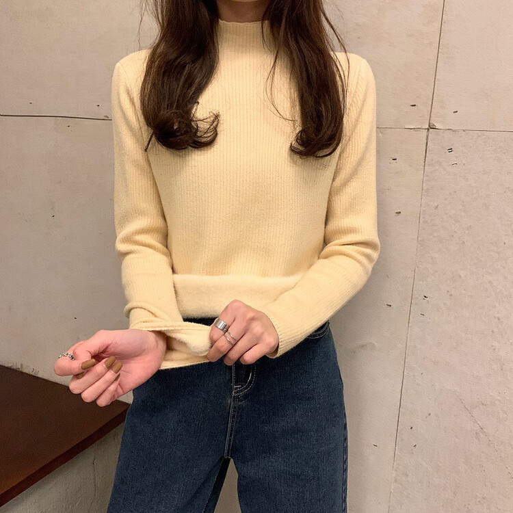 【F·P】 Thickened and comfortable Korean style fleece top warm sweater CCY2631# HBX