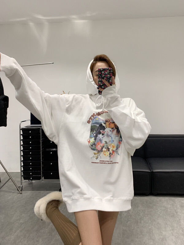 New in autumn! [VANESSA] Letter Print Loose Sweater Wy638# OZQ