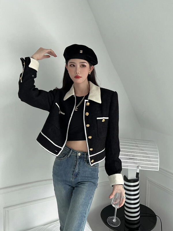New for winter!  [YT] Contrast color fashion temperament short coat WT81190# PCZ