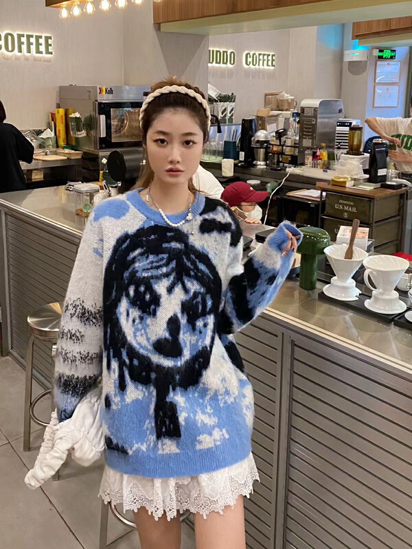 New in autumn!  【YT】Shy Girl Graffiti Knitted Warm Sweater Z60247# PCZ