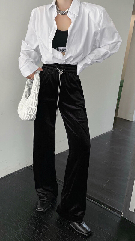 New in autumn! [YT] Simple and versatile velvet casual pants K59162# PCZ