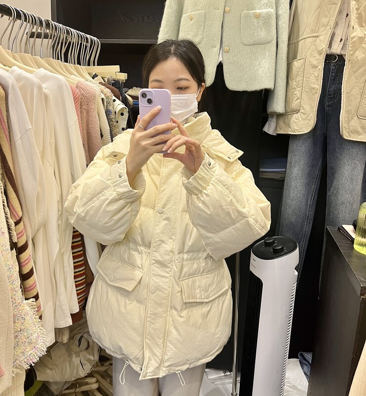 【SUSAN】Korean style hooded waist warm down jacket (including 80% white duck down) 83011# LSW