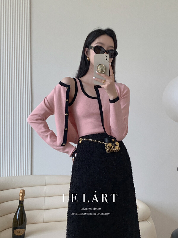 【LE LART】Hepburn style small fragrance vest cardigan suit YS1-XL230# JHY