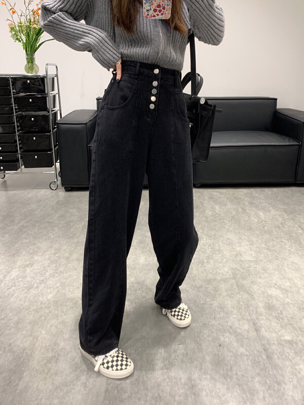 New in winter!【VANESSA】5-button high-waisted straight-leg jeans 8025# OZQ