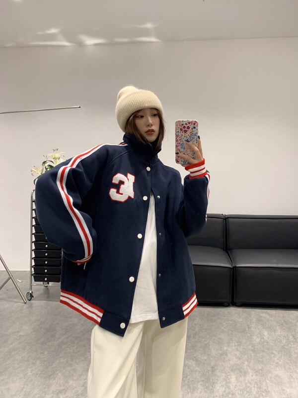 Original price 208.99! New in winter! [VANESSA] Thickened color-block Korean baseball uniform short jacket 095-1# OZQ