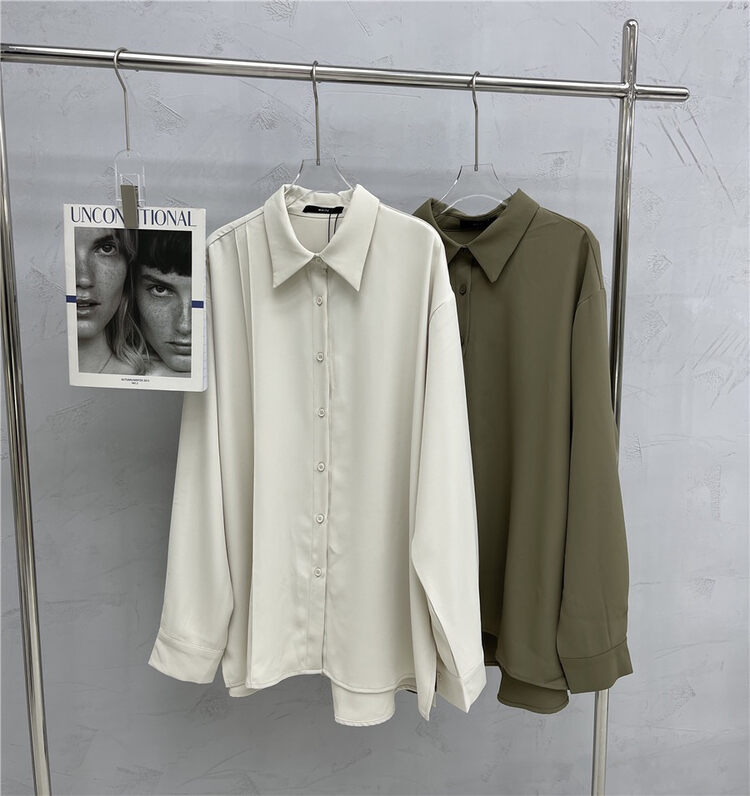 New in early autumn!【WHITE】oversized fashion solid color basic shirt YS1-88200# GYJ