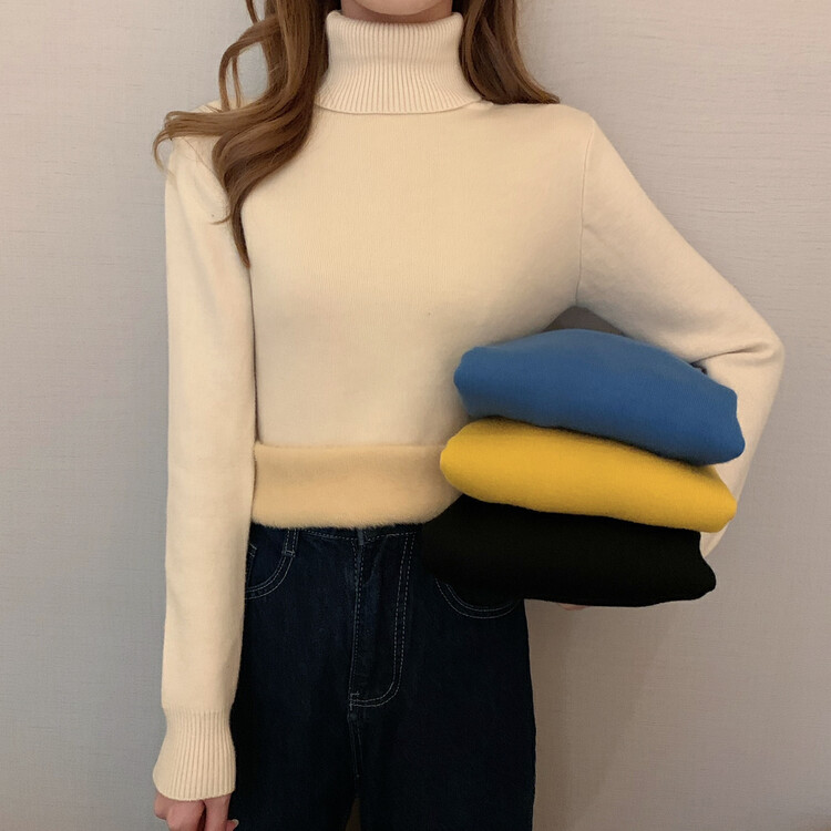 【F·P】Korean version of simple and comfortable high-neck thick warm warm sweater LR681# HBX