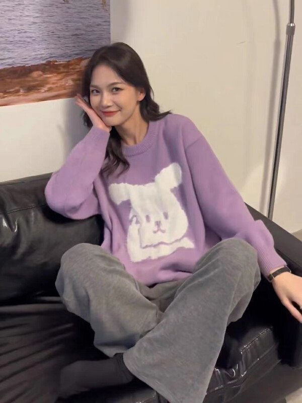 【F·P】Lazy high-quality pullover knitted women's long-sleeved warm sweater Y610FP# HBX