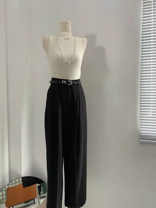 New in autumn! [C Ouni] High waist wide leg loose trousers C722-M3107# GYJ