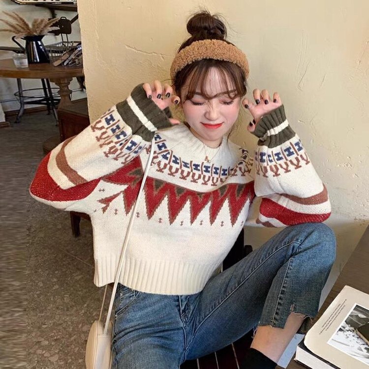 【F·P】New Lazy Japanese Retro Loose Warm Sweater D11FP# HBX