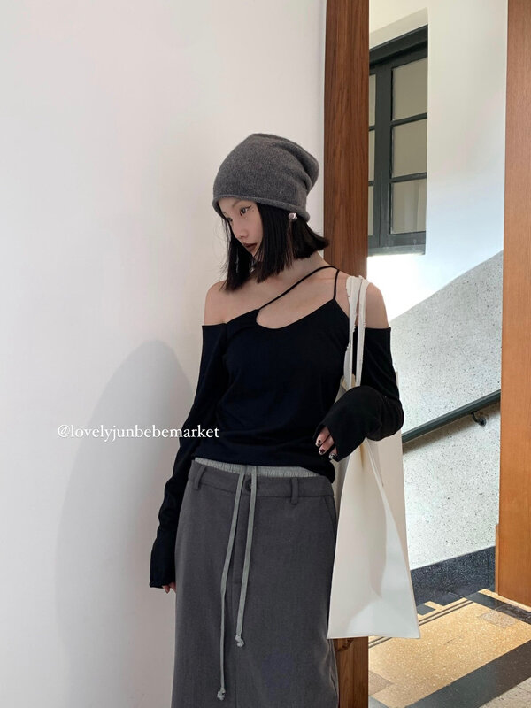 【DT CLASSIC】Irregular design collar knitted bottoming shirt D5025# JHY
