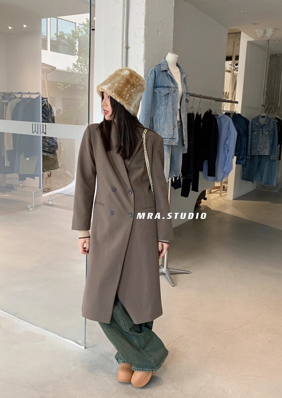 Original price 217.99! [MRA] Big-name high-end Korean version mid-length suit coat J2369