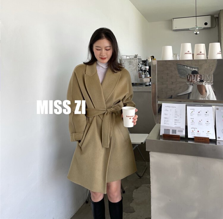 New in early winter! [MISS ZI] Korean version of all-match comfortable wool coat (including 100% wool) 2229# CQW