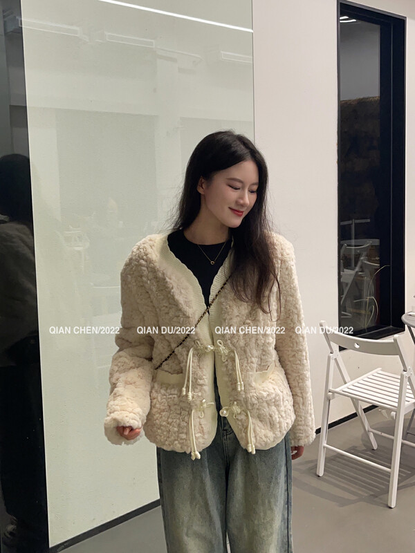 [MISS ZI] Winter buckle fur coat fur is soft and does not lose hair and thickens 42JA123
