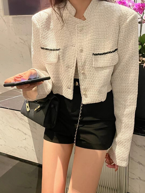 New in Autumn! [MINI NI] Stand Collar Small Fragrance Short Jacket 3131# PCZ