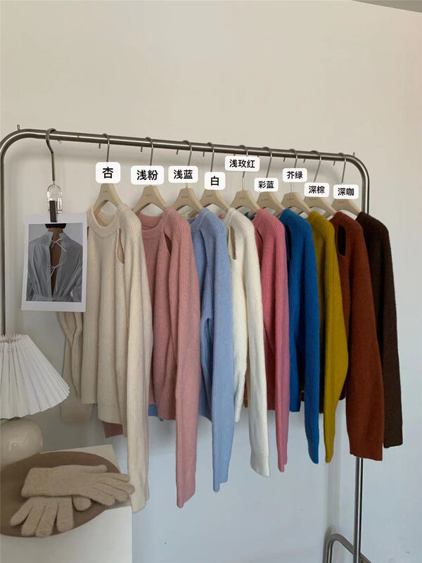 【SUSAN】Hollow-out design round neck warm sweater 83185# LSW