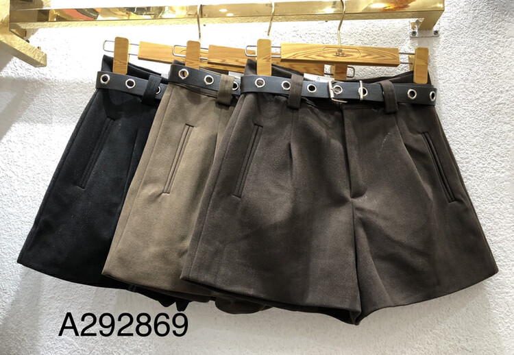 [Queen QUEEN] Slim, high waist and comfortable all-match casual shorts (with belt) A292869# CL
