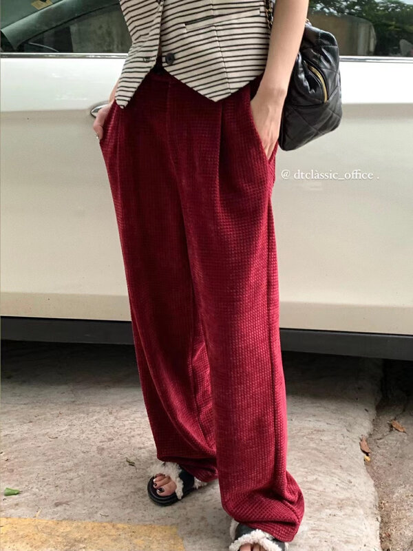 New in autumn!【DT CLASSIC】High waist comfortable wide leg corduroy casual pants D5091-F1# JHY