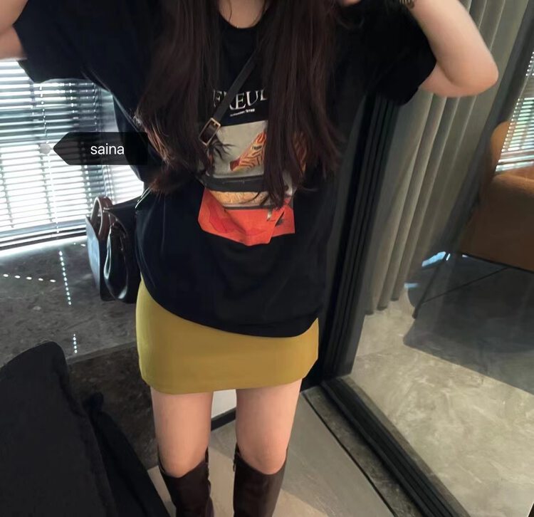 【SAINA FASHION】All-match loose short-sleeved T-shirt with graphic printing (T-shirt only) T1167# CLS