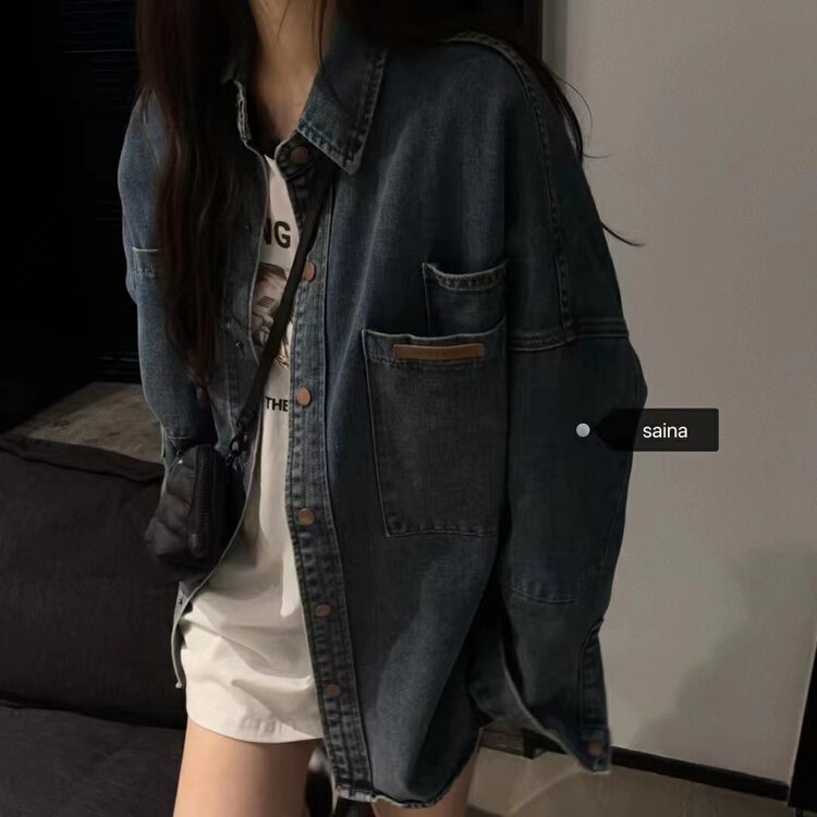 New in early autumn!【SAINA FASHION】Korean all-match loose pocket shirt NZ1980# CLS