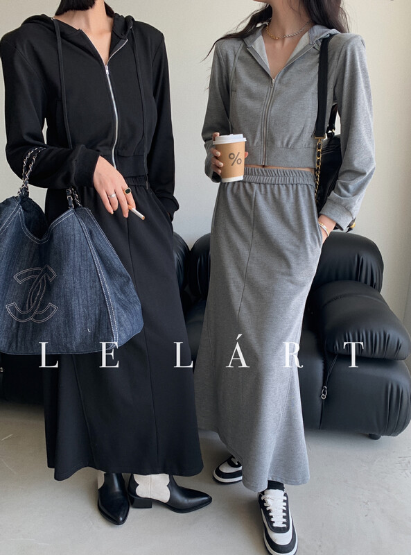 【LE LART】French casual design sweater fabric long fishtail skirt LL5774