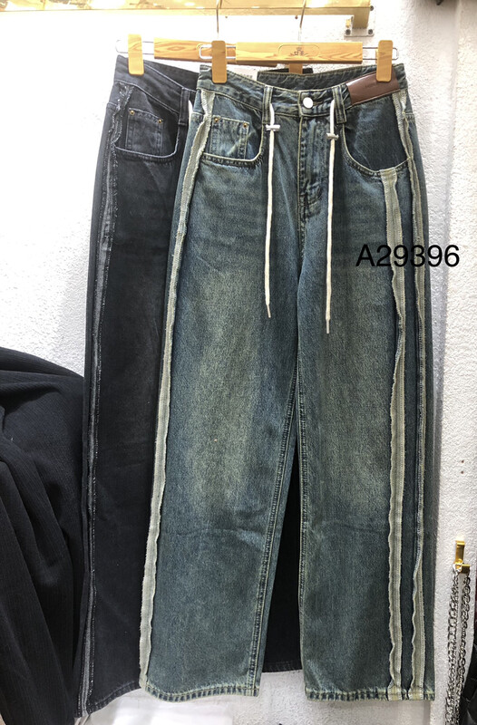 【QUEEN QUEEN】High waist straight all-match jeans A29396# CL
