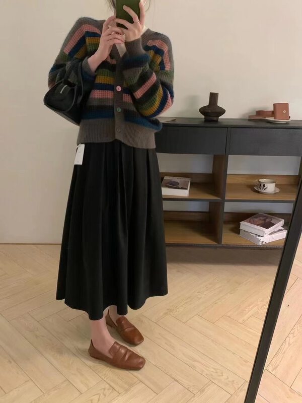 New in early winter!【SUSAN】V-neck casual striped striped warm sweater 81837# LSW