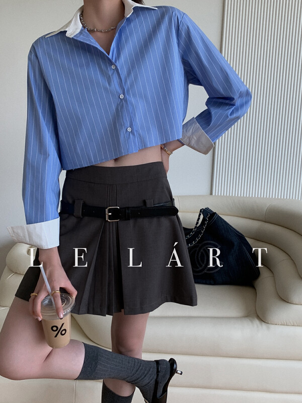 【LE LART】French designer style pleated short skirt skirt LL3217# JHY