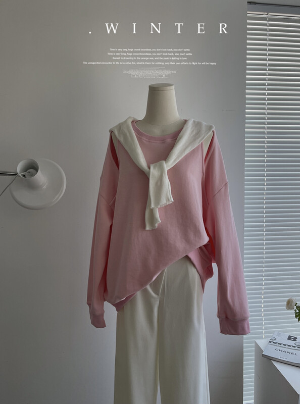 Original price 88.99! [MRA] Korean style ins style simple hollow fake two-piece sweater XL1167