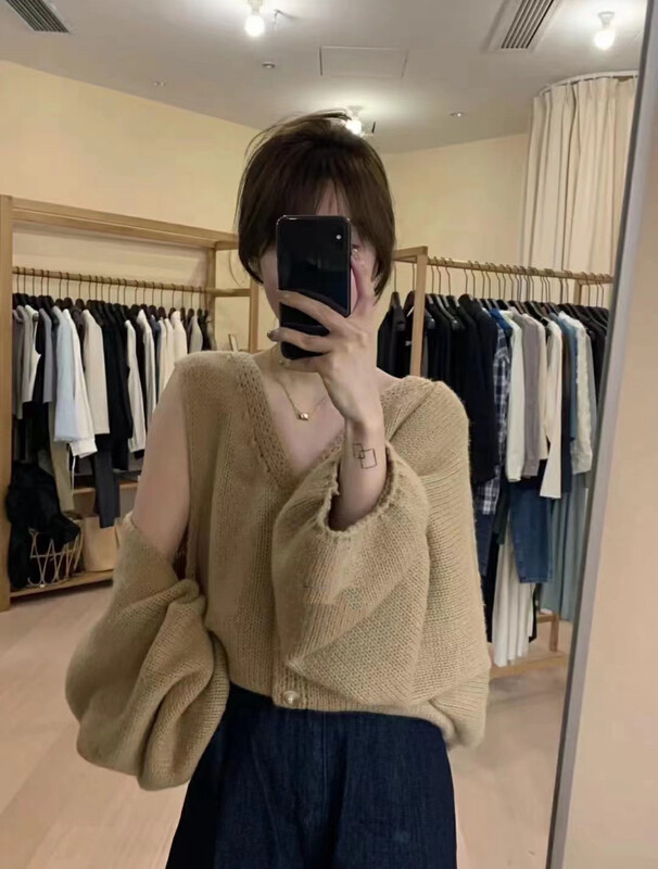 Autumn is new! [MINI NI] Solid color outer cardigan + breasted vest two-piece suit 9094# PCZ