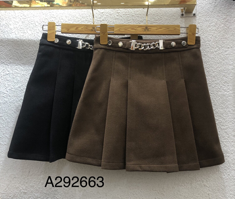 【QUEEN QUEEN】Temperament Versatile Pleated Skirt A292663# CL