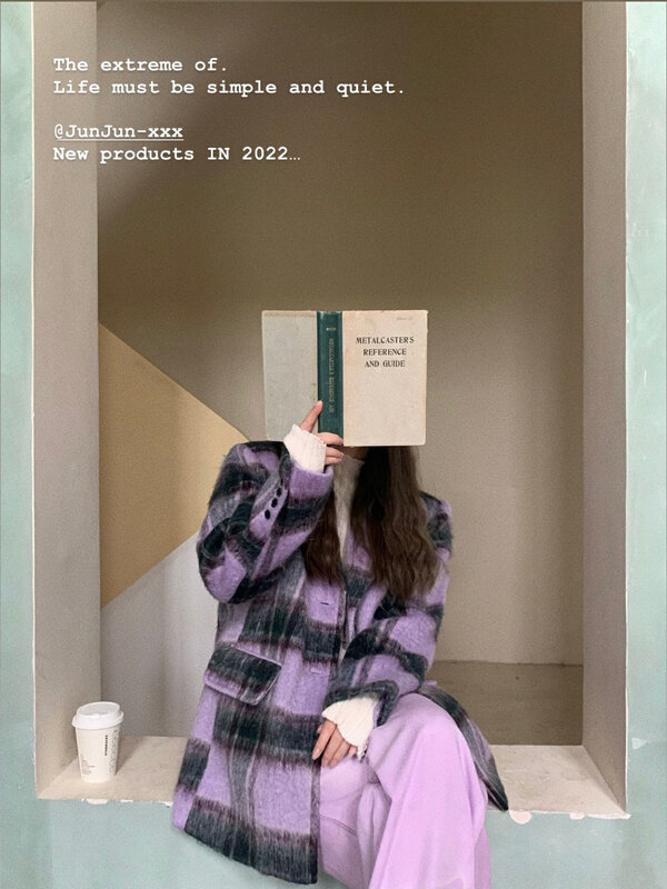 【DT CLASSIC】Casual simple and classic plaid woolen short coat D5216# JHY