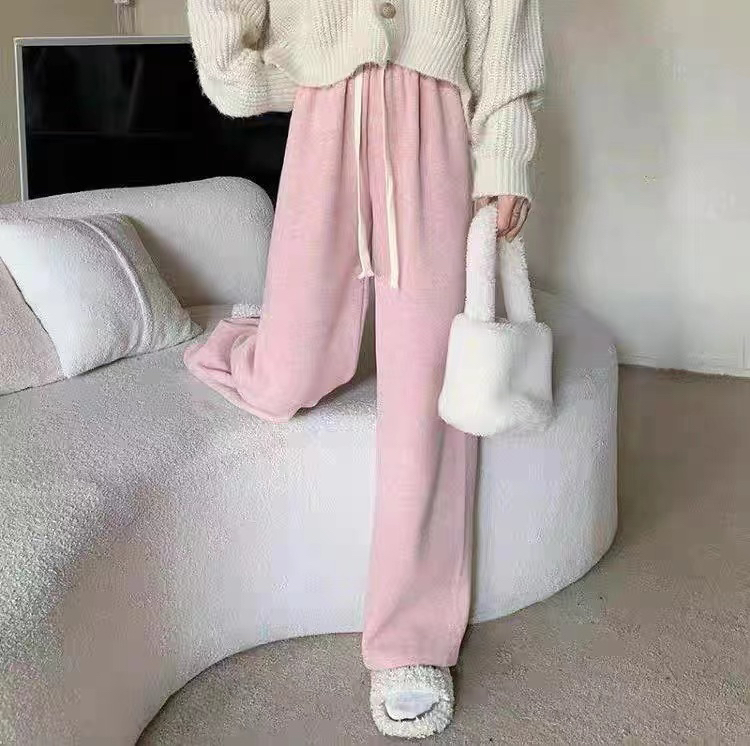 New for winter!  [QUEEN QUEEN] Elastic waist wide leg loose casual pants (with waist rope) A198888# CL